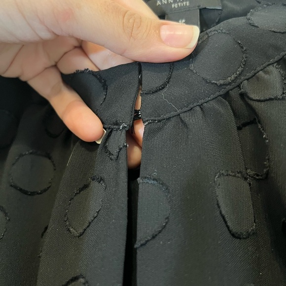 Black Polka Dot Sheer long sleeve with bow sleeves top - Size Small Petite - Picture 5 of 7